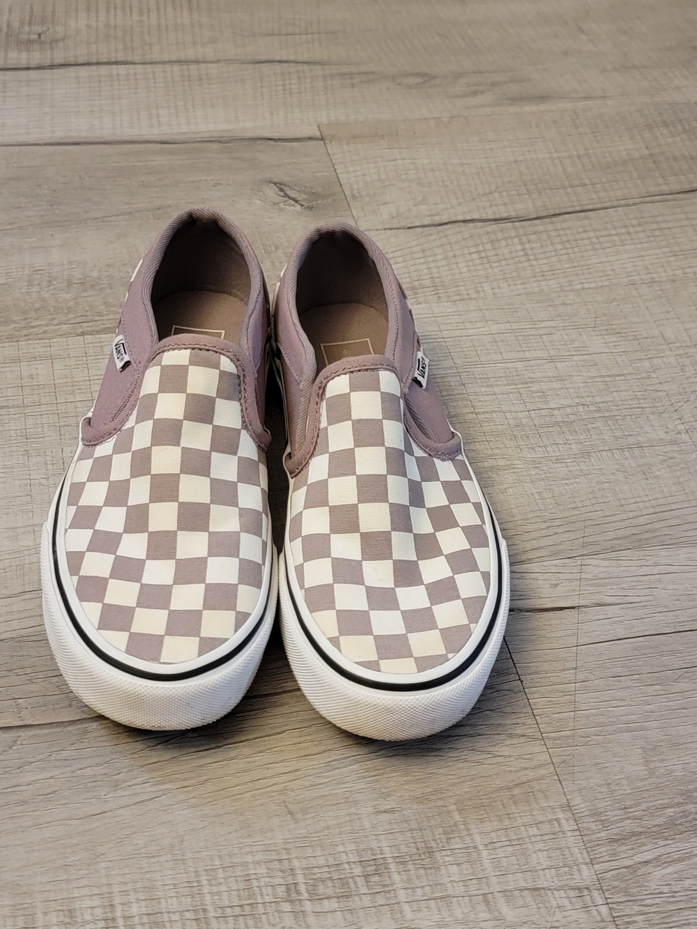 Vans Kids Classic Slip-On Checkerboard Sneakers - Mauve/White